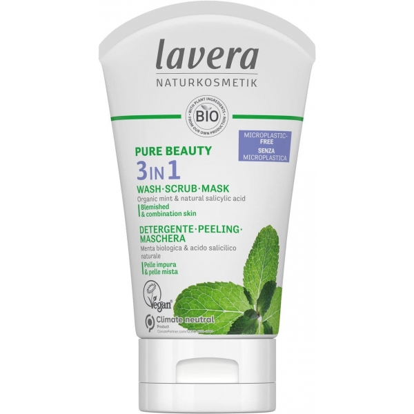 Lavera 3 in 1 Organic Face Wash, Scrub and Mask - 125ml